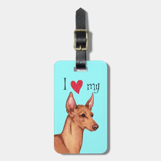 Étiquette À Bagage I Love my Cirneco dell'Etna (Devant Vertical)