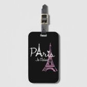 Étiquette À Bagage I Love Paris Tour Eiffel France Souvenir français (Devant Vertical)