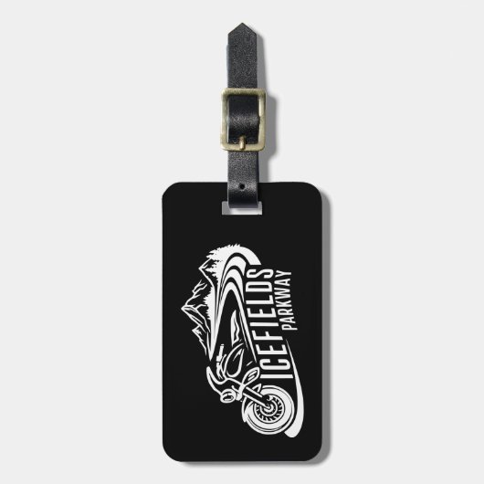 Étiquette À Bagage Icefields Parcours Alberta Canada Motorcycle (Devant Vertical)