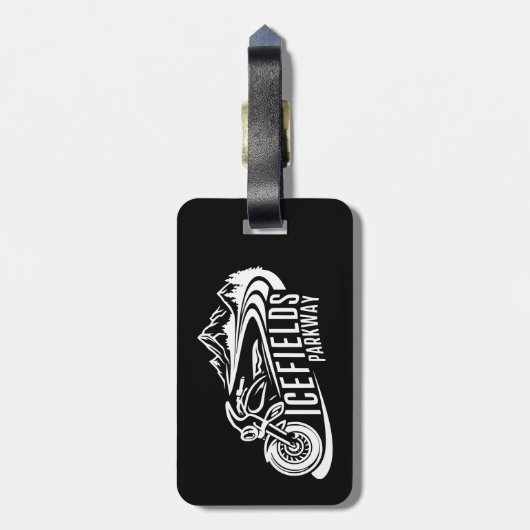 Étiquette À Bagage Icefields Parcours Alberta Canada Motorcycle (Dos Vertical)