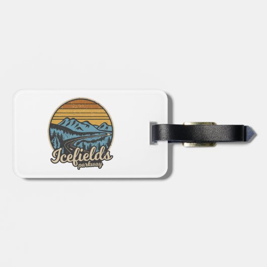 Étiquette À Bagage Icefields Parcours Alberta Canada Retro (Dos horizontal)