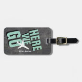 Étiquette À Bagage Ici nous allons voyager avion (Devant horizontal)