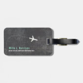 Étiquette À Bagage Ici nous allons voyager avion (Dos horizontal)