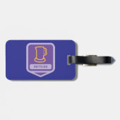 Étiquette À Bagage Icône de bouilloires violettes et jaunes modernes (Dos horizontal)