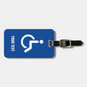 Étiquette À Bagage Icône handicapés en fauteuil roulant voyage person (Devant horizontal)