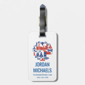 Étiquette À Bagage Icônes de Houston le Texas (Dos Vertical)