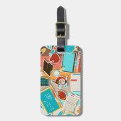 Étiquette À Bagage Icônes d'équipement scolaire (Devant Vertical)