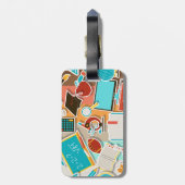 Étiquette À Bagage Icônes d'équipement scolaire (Dos Vertical)