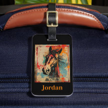 ID de cheval personnalisé grunge coloré