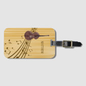 Étiquette À Bagage ID de musique d'instrument à chaîne double (Devant Horizontal)