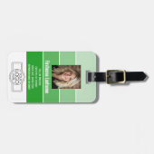 Étiquette À Bagage ID photo de l'employé - logo rayé, professionnel (Devant horizontal)