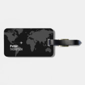 Étiquette À Bagage identificateur de voyageur élégant NOIR (Dos horizontal)