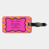 Étiquette À Bagage Identification de la peau de léopard rose orange (Dos horizontal)