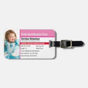 Étiquette À Bagage Identification de la photo pour enfant Allergie d'