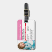 Étiquette À Bagage Identification de la photo pour enfant Allergie d' (Devant Vertical)