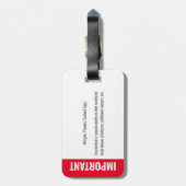 Étiquette À Bagage Identification de la photo pour enfant Allergie d' (Dos Vertical)