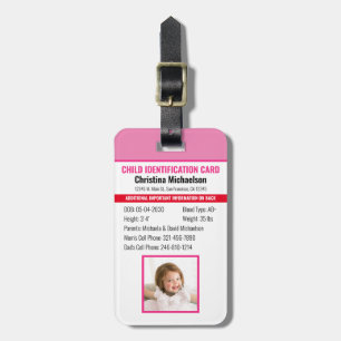 Étiquette À Bagage Identification de l'identité de l'enfant Allergie