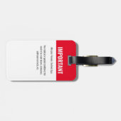 Étiquette À Bagage Identification de l'identité de l'enfant Allergie  (Dos horizontal)