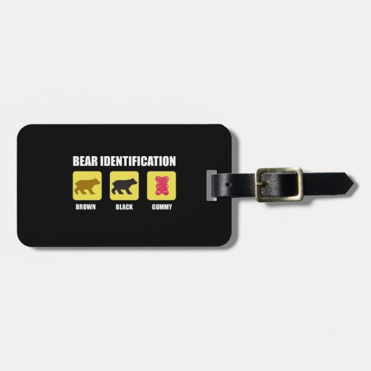 Étiquette À Bagage Identification de l'ours Funny (Devant horizontal)