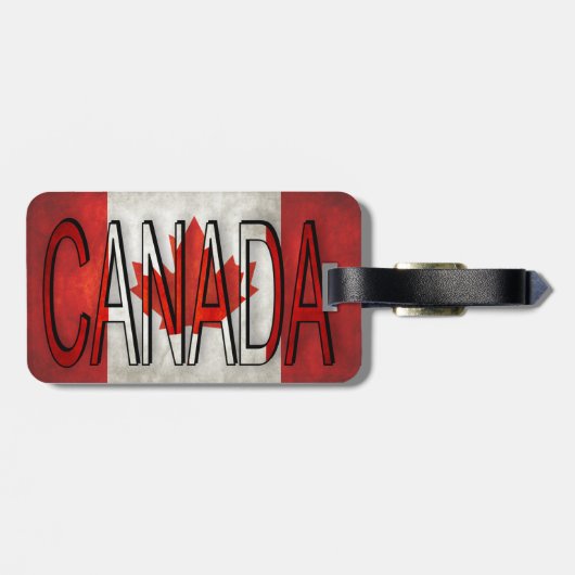 Étiquette À Bagage Identification du drapeau à deux tons du Canada (Dos horizontal)