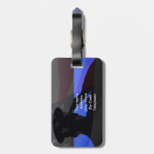 Étiquette À Bagage Identification mince de bagage de Blue Line (Dos Vertical)