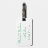 Étiquette À Bagage Identification verte de bagages de plage de sable (Dos Vertical)