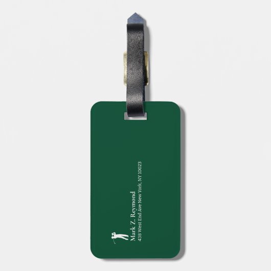 Étiquette À Bagage Identify Golfer Belongings Green  (Dos Vertical)