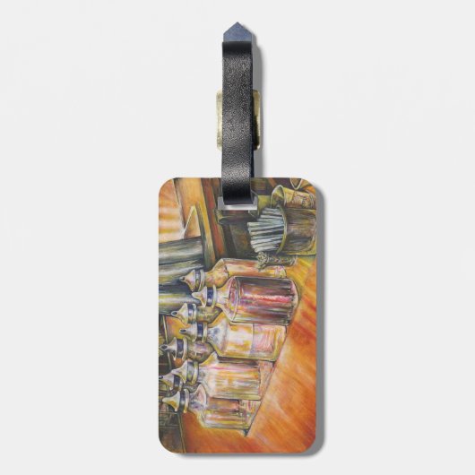 Étiquette À Bagage Idéographie de la lumière dorée (Dos Vertical)