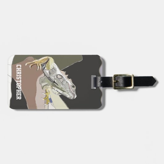 Étiquette À Bagage Iguana (Devant horizontal)