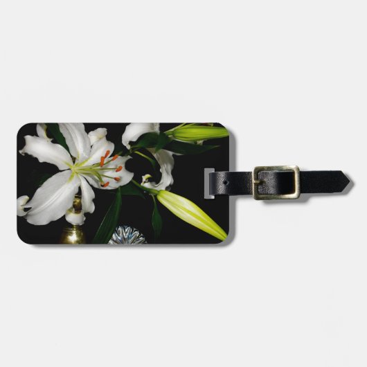 Étiquette À Bagage Iirsh Design - Collection de laiton et de fleurs (Devant horizontal)