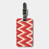 Étiquette À Bagage Ikat Chevron Stripes - Rust Orange et Blanc (Devant Vertical)