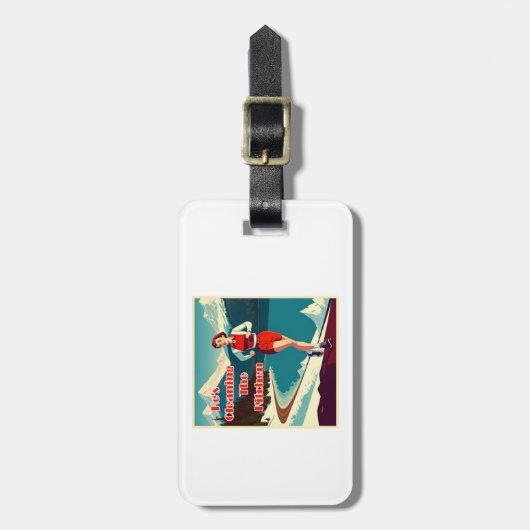 Étiquette À Bagage Il nettoie la cuisine Sassy Runner (Devant Vertical)