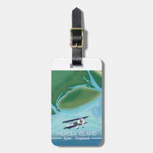 Étiquette À Bagage Île de Mersia, affiche de voyage de style vintage