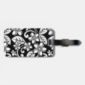 ÉTIQUETTE À BAGAGE ÎLE PLUMERIA (NOIR) (Dos horizontal)