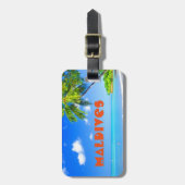Étiquette À Bagage Île tropicale en Maldives (Devant Vertical)