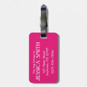 Étiquette À Bagage Ile tropicale Flamant rose rose Oiseau Personnalis (Dos Vertical)