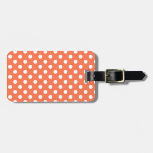 Étiquette À Bagage Illustrateur de Motif de point de Motif Pois Peach