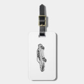 Étiquette À Bagage Illustration 1969 noire et blanche de Camaro Z28 (Devant Vertical)