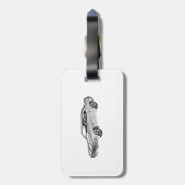 Étiquette À Bagage Illustration 1969 noire et blanche de Camaro Z28 (Dos Vertical)