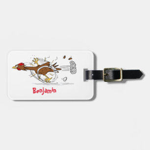 Étiquette À Bagage Illustration amusante de poulet cool
