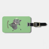 Étiquette À Bagage Illustration amusante d'un cochon de phacochère af (Devant horizontal)
