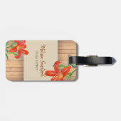 Étiquette À Bagage Illustration botanique Rustique Orange Lily (Dos horizontal)