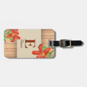 Étiquette À Bagage Illustration botanique Rustique Orange Lily (Devant horizontal)