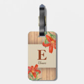 Étiquette À Bagage Illustration botanique Rustique Orange Lily (Dos Vertical)