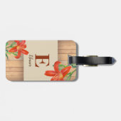 Étiquette À Bagage Illustration botanique Rustique Orange Lily (Dos horizontal)