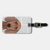 Étiquette À Bagage Illustration Dachshund Plain (Devant horizontal)