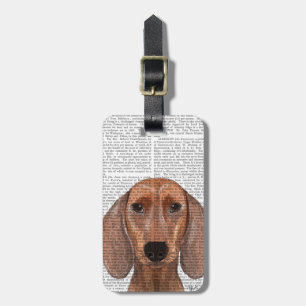 Étiquette À Bagage Illustration Dachshund Plain