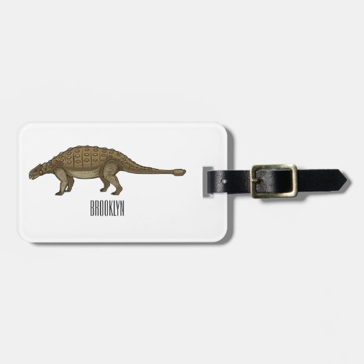 Étiquette À Bagage Illustration d'Ankylosaurus (Devant horizontal)