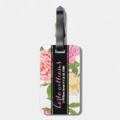 Étiquette À Bagage Illustration d'aquarelle rose moderne (Dos Vertical)