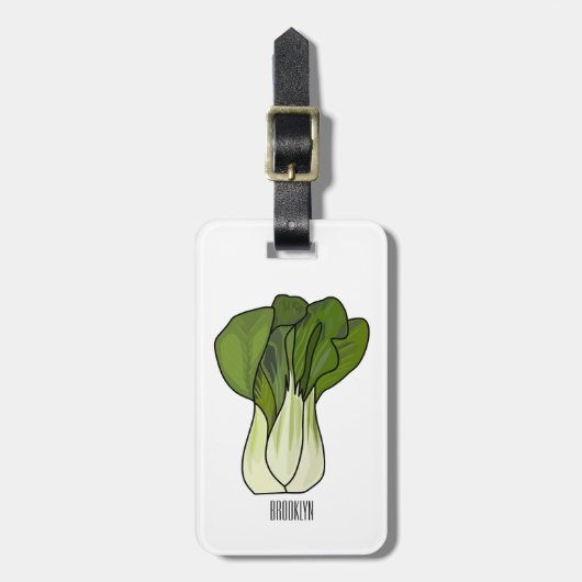 Étiquette À Bagage Illustration de Bok choy (Devant Vertical)